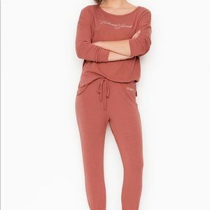 Fireside drop shoulder long sleeve jogger PJ’s